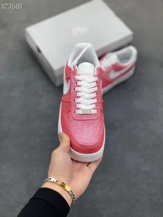 Nike Air Force 1 Glitter Pink Lifestyle Sneakers 3