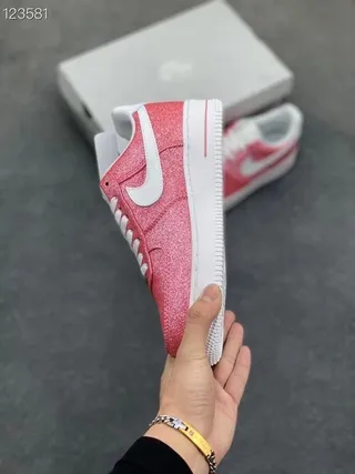 Nike Air Force 1 Glitter Pink Lifestyle Sneakers 4