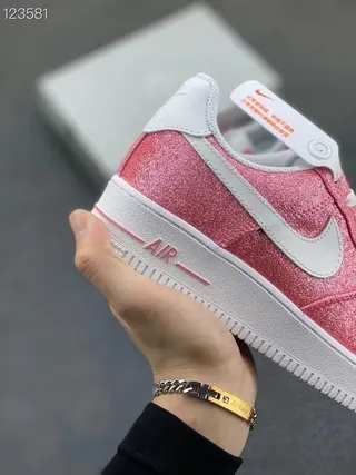 Nike Air Force 1 Glitter Pink Lifestyle Sneakers 6