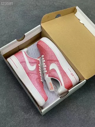 Nike Air Force 1 Glitter Pink Lifestyle Sneakers 9