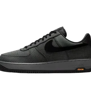 Nike Air Force 1 Grid Textured Black Gray Lifestyle Sneakers
