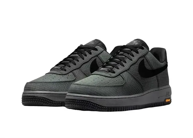 Nike Air Force 1 Grid Texturé Noir Gris Chaussures Lifestyle 5