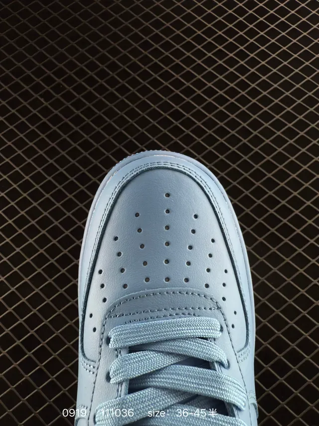 Nike Air Force 1 Light Blue Beige Swoosh Lifestyle Sneakers 2