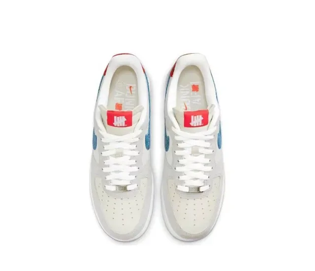 Nike Air Force 1 Light Gray Blue Red Snakeskin Lifestyle Sneakers 4