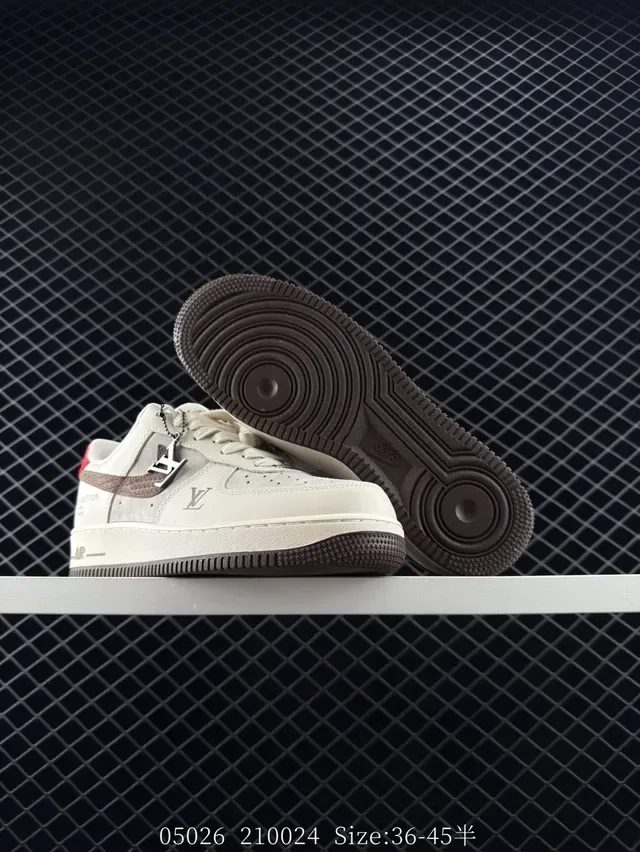 Nike Air Force 1 Low Beige Red Brown Lifestyle Sneakers 2