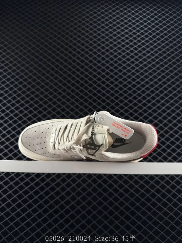 Nike Air Force 1 Low Beige Red Brown Lifestyle Sneakers 5