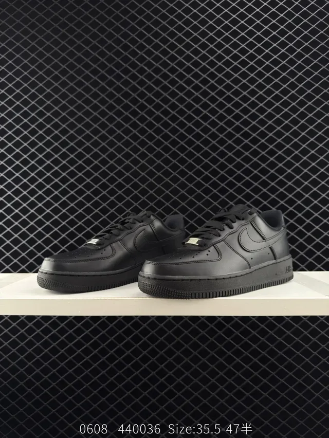Nike Air Force 1 Low Triple Black Lifestyle Sneakers 3