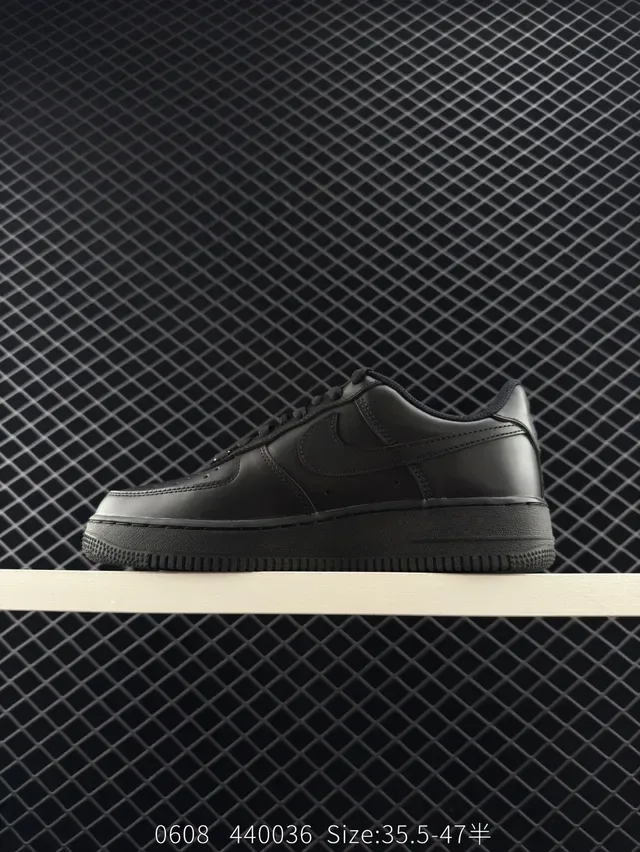 Nike Air Force 1 Low Triple Black Lifestyle Sneakers 6