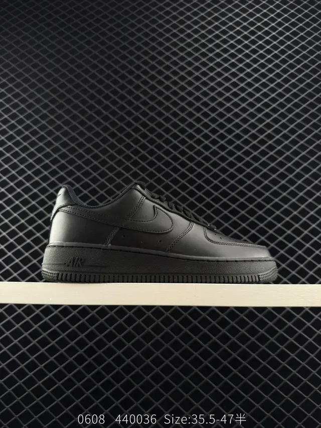Nike Air Force 1 Low Triple Black Lifestyle Sneakers 7
