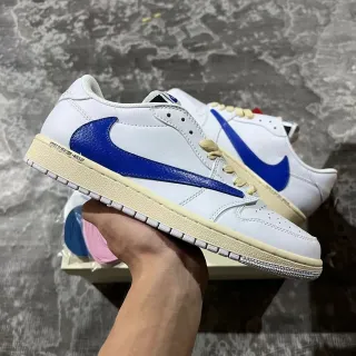 Nike Air Force 1 Low White and Royal Blue Lifestyle Sneakers