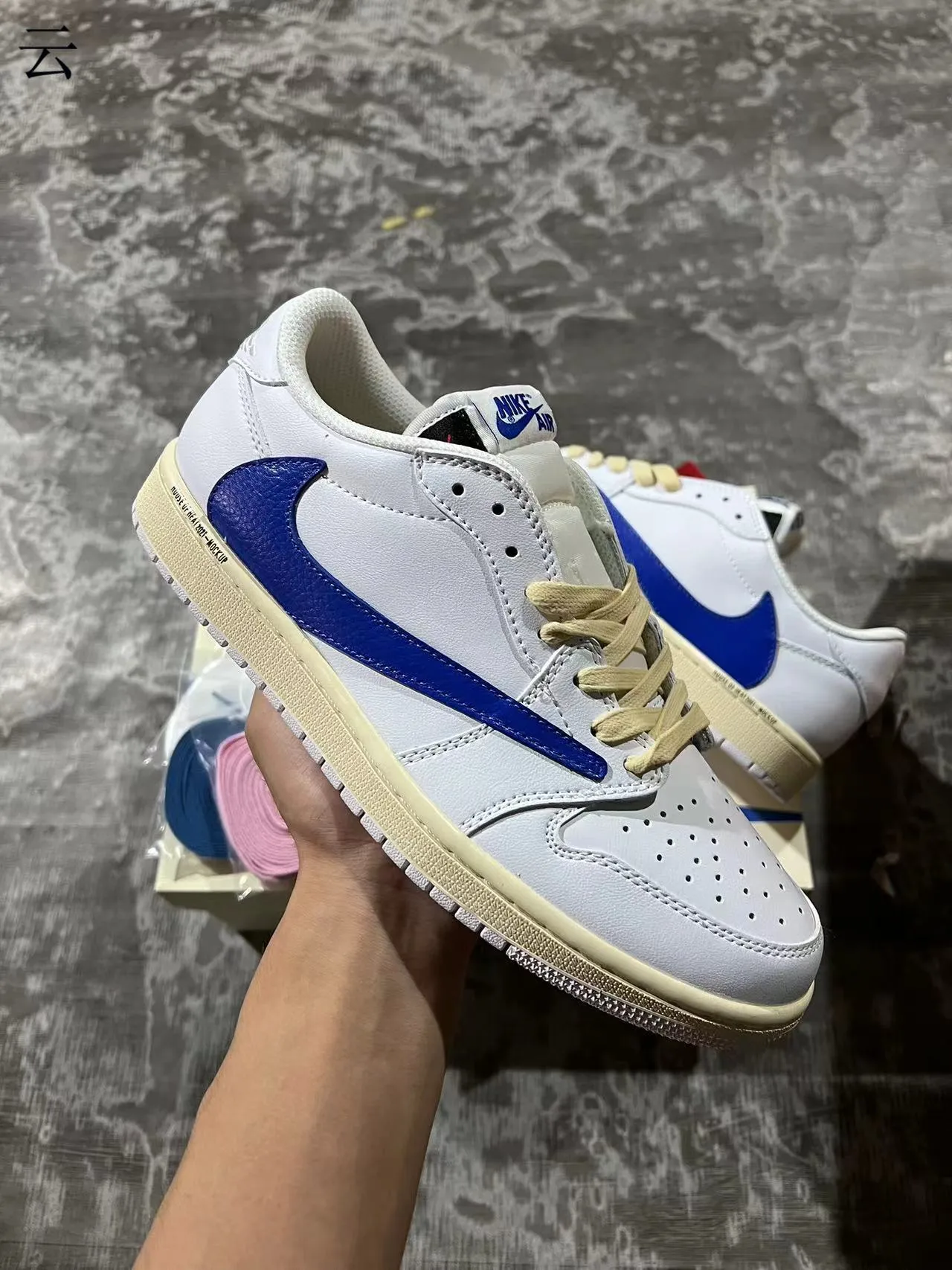 Nike Air Force 1 Low White and Royal Blue Lifestyle Sneakers 2