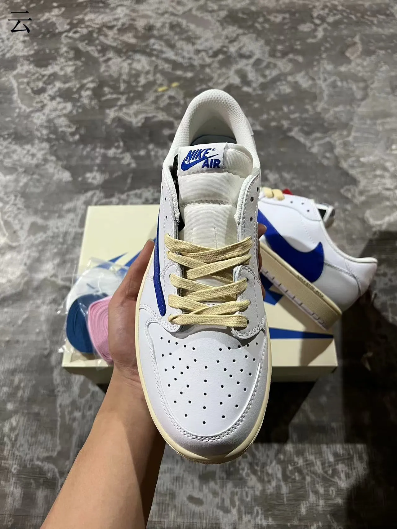 Nike Air Force 1 Low White and Royal Blue Lifestyle Sneakers 3