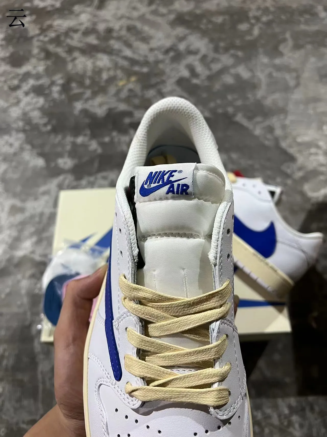 Nike Air Force 1 Low White and Royal Blue Lifestyle Sneakers 4