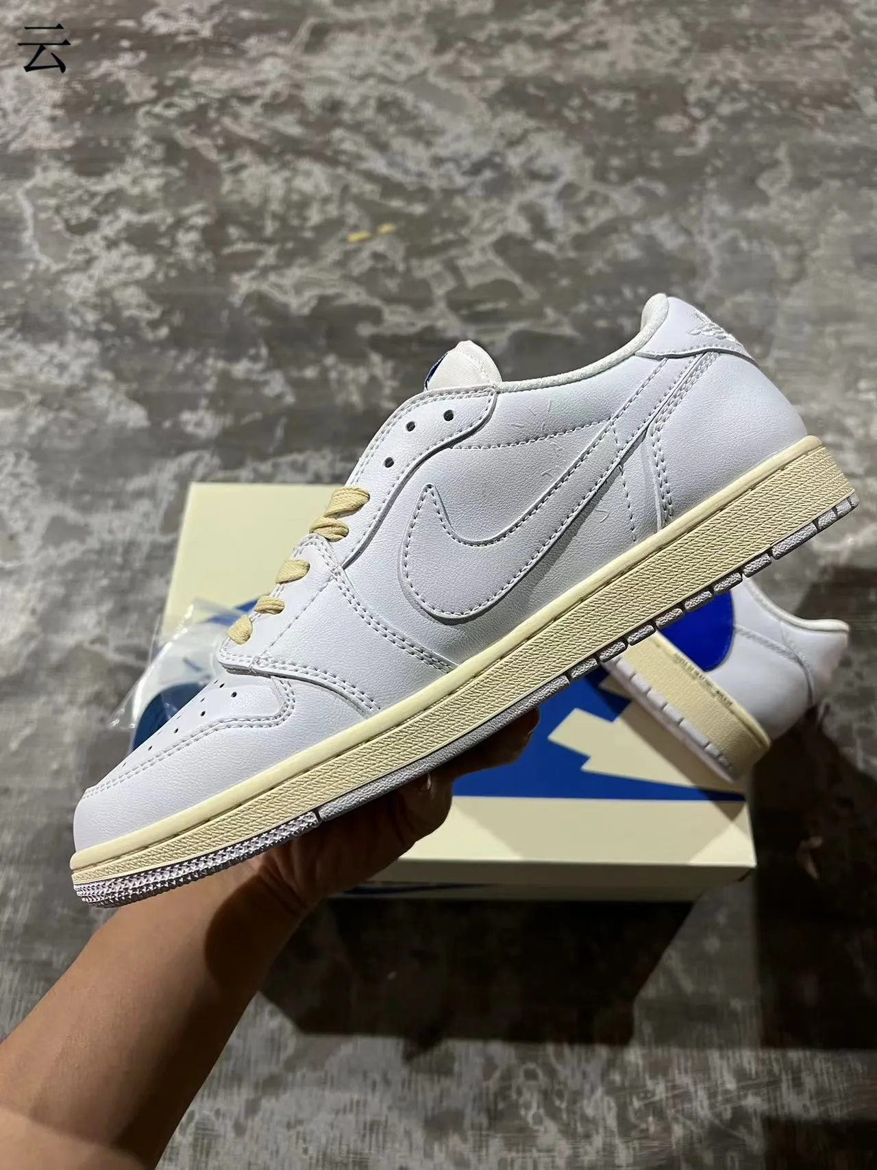 Nike Air Force 1 Low White and Royal Blue Lifestyle Sneakers 5