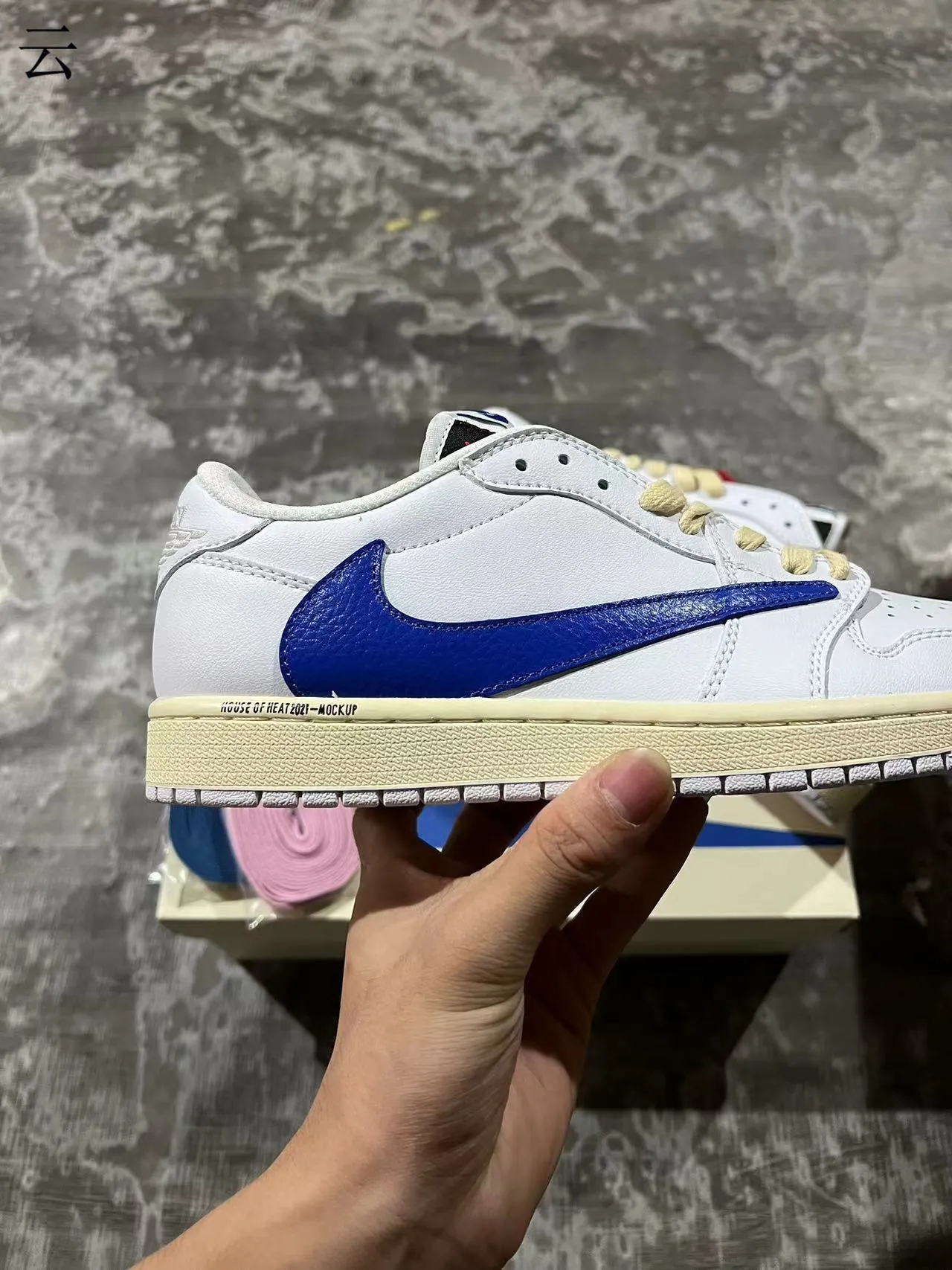 Nike Air Force 1 Low White and Royal Blue Lifestyle Sneakers 7