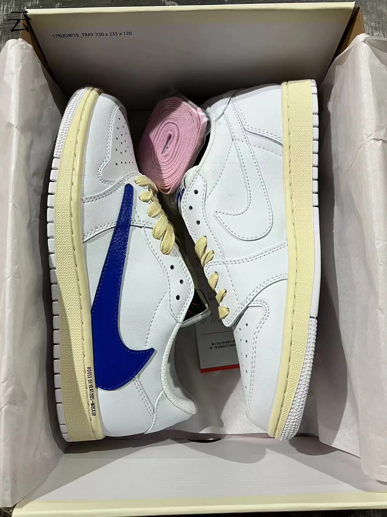 Nike Air Force 1 Low White and Royal Blue Lifestyle Sneakers 9