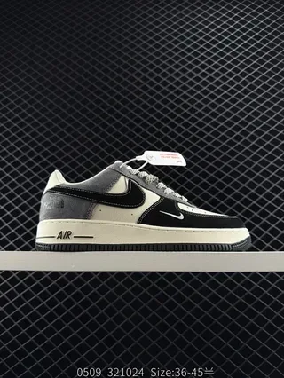 Nike Air Force 1 Low x The North Face Black Off-White Gray Lifestyle Sneakers 2