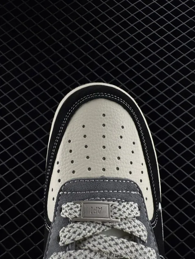 Nike Air Force 1 Low x The North Face Black Off-White Gray Lifestyle Sneakers 3