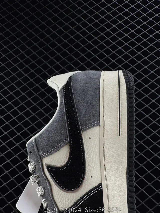 Nike Air Force 1 Low x The North Face Black Off-White Gray Lifestyle Sneakers 4