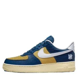 耐克 Air Force 1 海军蓝和芥末色鳄鱼压纹生活方式运动鞋
