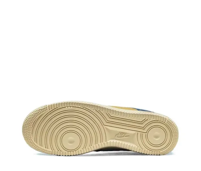 Nike Air Force 1 Navy and Mustard Croc-Embossed Lifestyle Sneakers 2