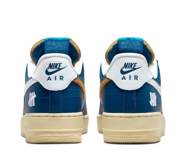 Nike Air Force 1 Navy and Mustard Croc-Embossed Lifestyle Sneakers 3