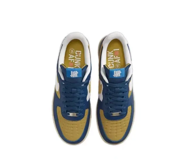 Nike Air Force 1 Navy and Mustard Croc-Embossed Lifestyle Sneakers 4