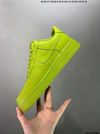 Nike Air Force 1 Neon Green Embossed AIR Lifestyle Sneakers 3