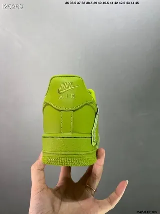 Nike Air Force 1 Neon Green Embossed AIR Lifestyle Sneakers 4