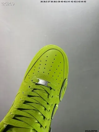 Nike Air Force 1 Neon Green Embossed AIR Lifestyle Sneakers 6