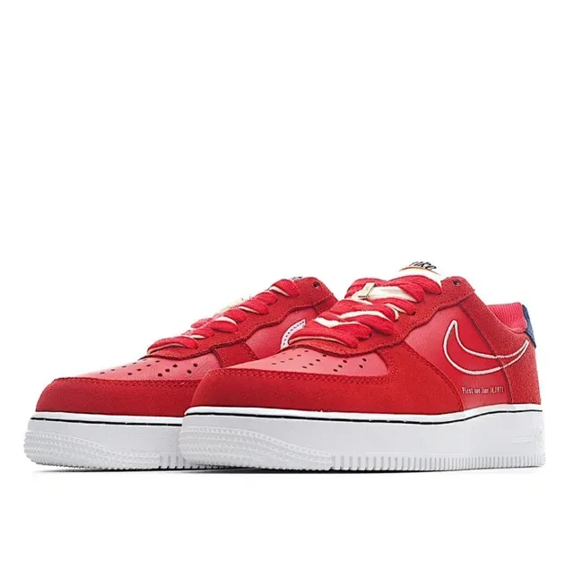 Nike Air Force 1 Red Navy White Lifestyle Sneakers 2