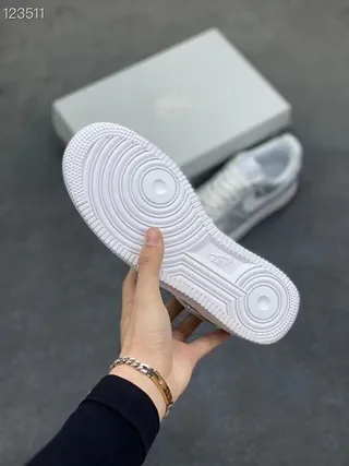 Nike Air Force 1 Silver Glitter Lifestyle Sneakers 2