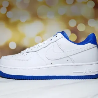 Nike Air Force 1 White and Royal Blue Lifestyle Sneakers