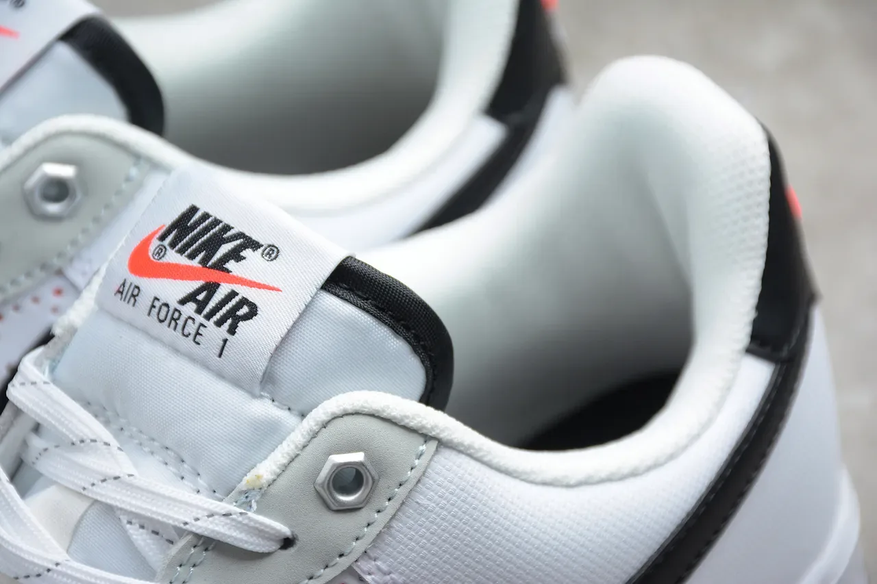 Nike Air Force 1 White Black Lime Green Perforated Lifestyle Sneakers 10