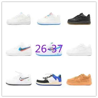Nike Air Force 1 সাদা নীল নিম্ন টপ ছিদ্রযুক্ত টো বক্স লাইফস্টাইল স্নিকার