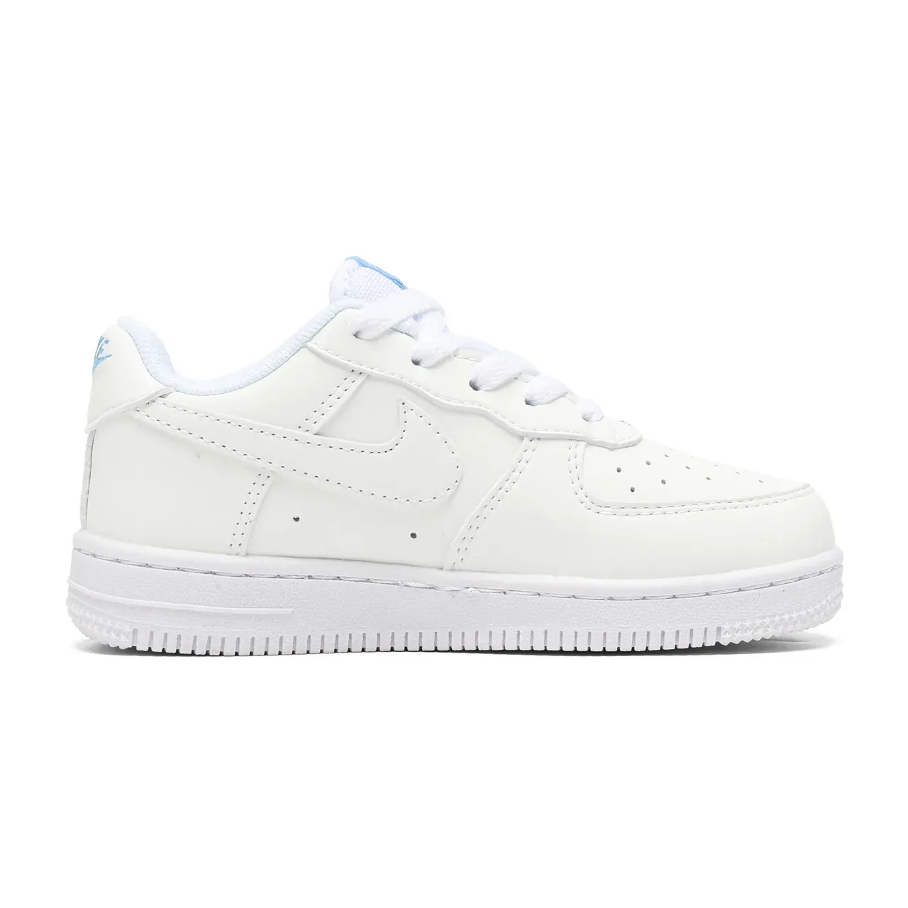 Nike Air Force 1 White Blue Low-Top Perforated Toe Box Lifestyle Sneakers 9