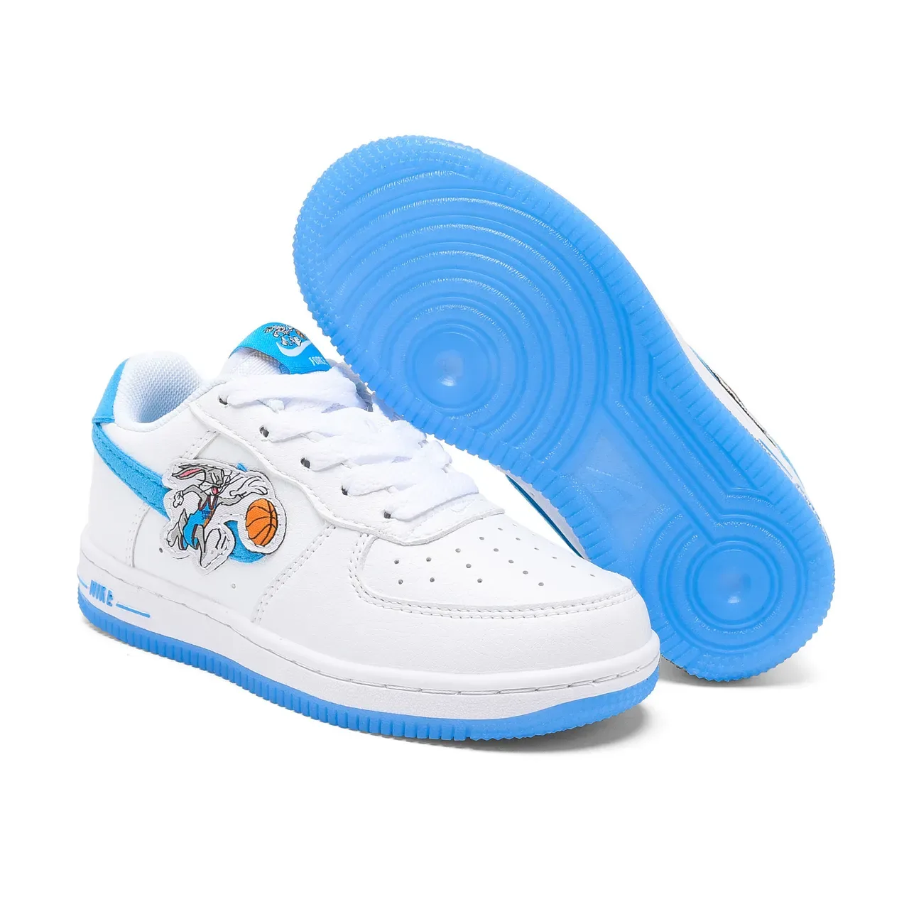 Nike Air Force 1 White Blue Low-Top Perforated Toe Box Lifestyle Sneakers 11