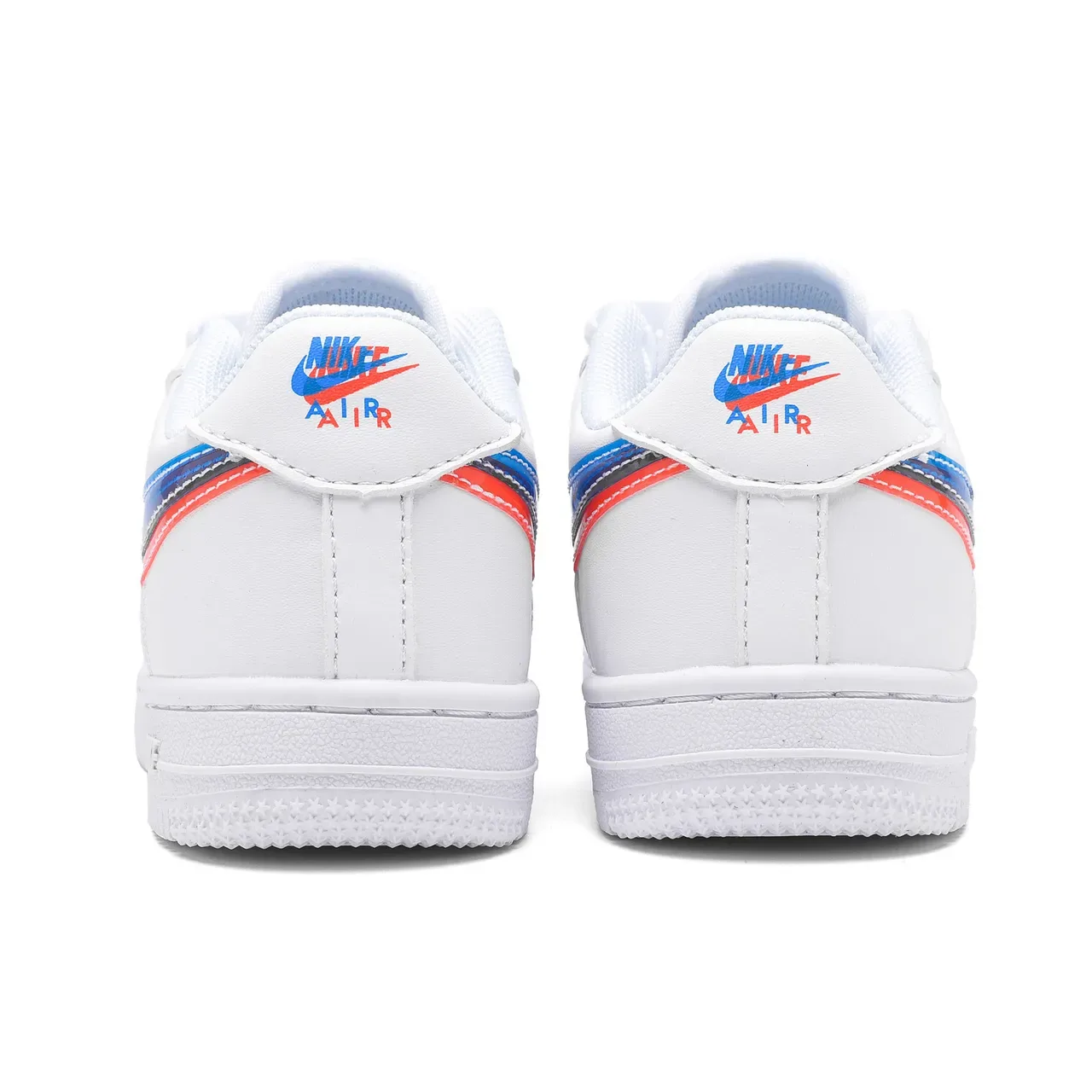 Nike Air Force 1 White Blue Low-Top Perforated Toe Box Lifestyle Sneakers 13