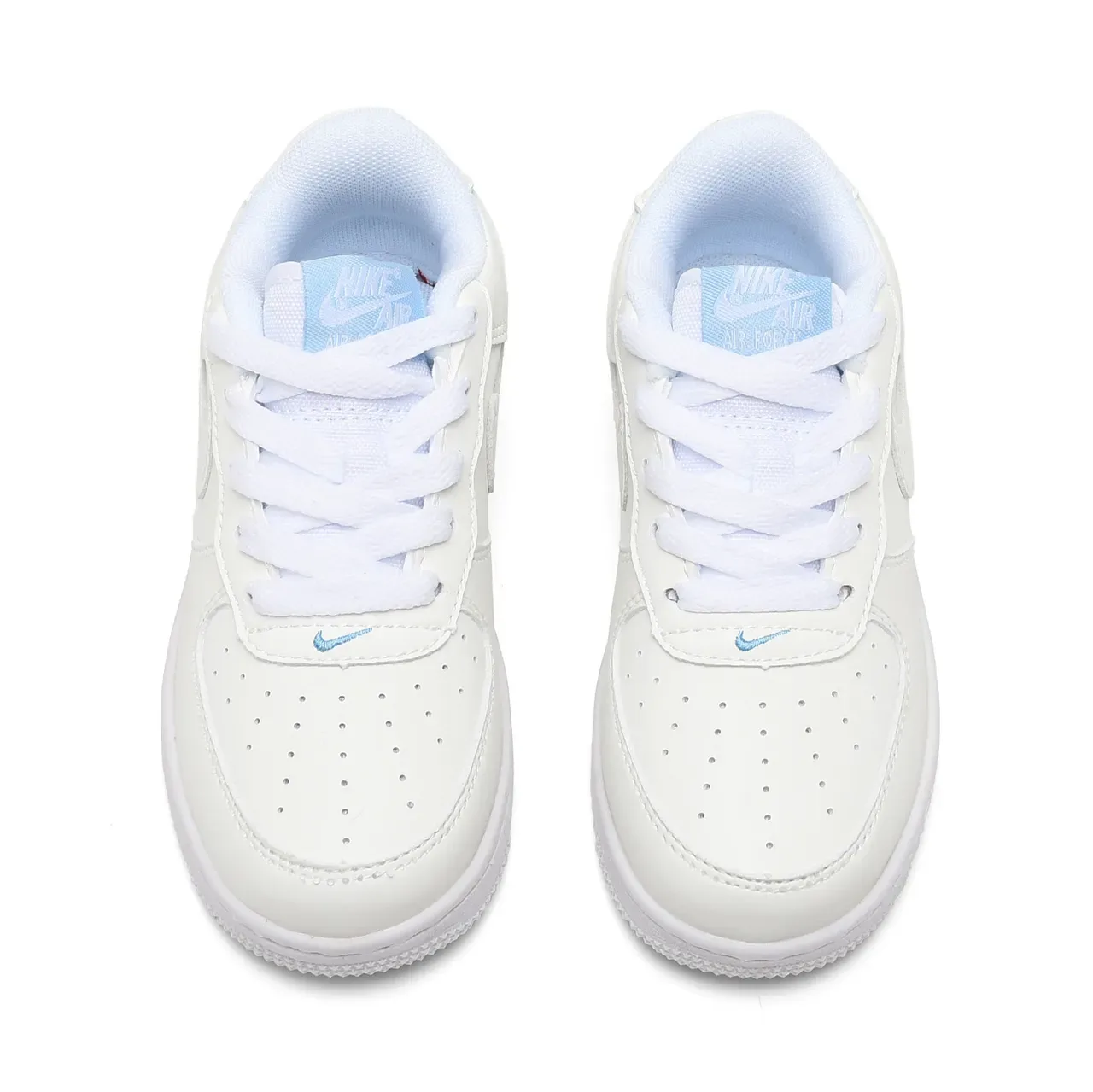 Nike Air Force 1 White Blue Low-Top Perforated Toe Box Lifestyle Sneakers 21