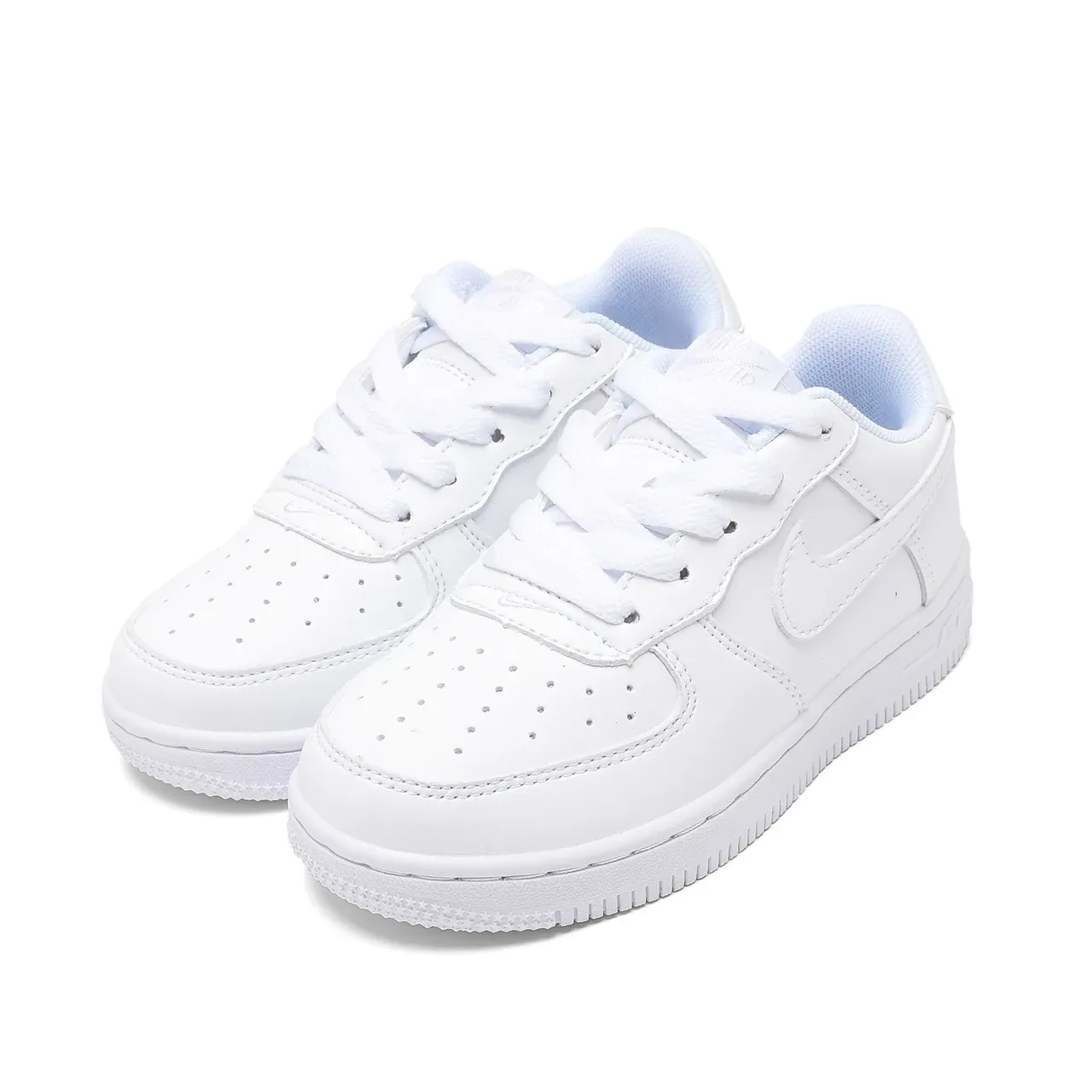 Nike Air Force 1 White Blue Low-Top Perforated Toe Box Lifestyle Sneakers 24