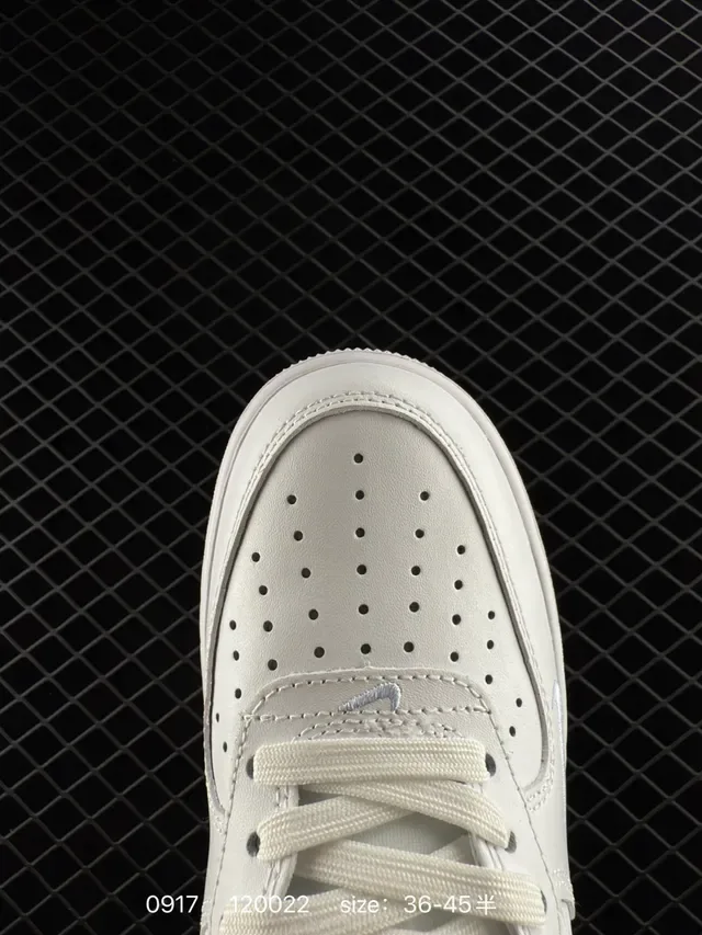 Nike Air Force 1 White Blue Low-Top Silhouette Textured Side Paneling Lifestyle Sneakers 2