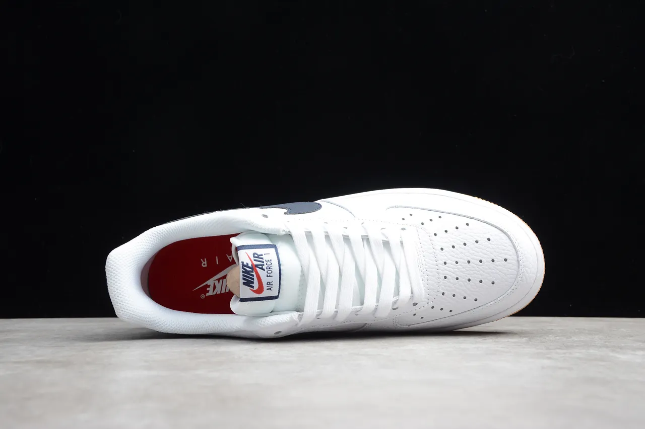 Nike Air Force 1 White Navy Gum Lifestyle Sneakers 14