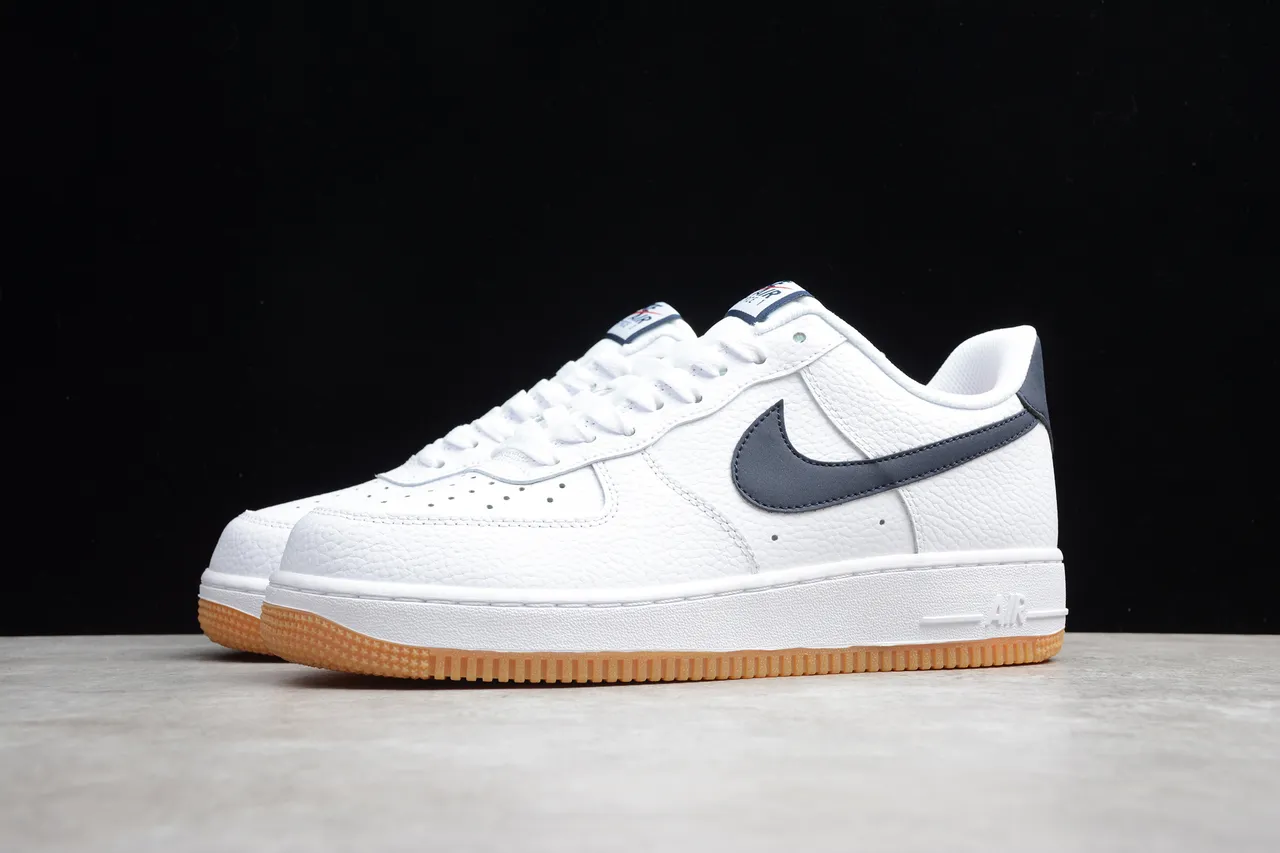 Nike Air Force 1 White Navy Gum Lifestyle Sneakers 16