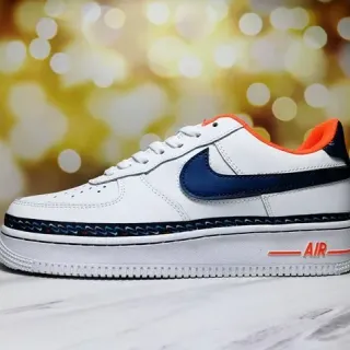 Nike Air Force 1 White Navy Orange Lifestyle Sneakers