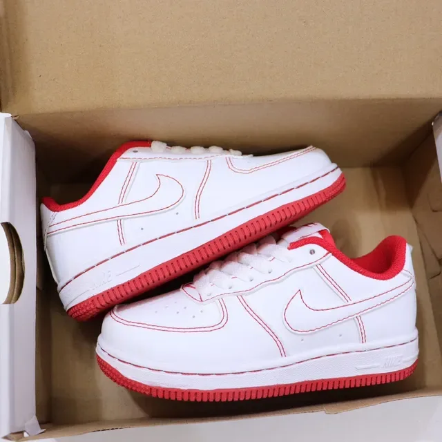 Nike Air Force 1 White Red Lifestyle Sneakers 6