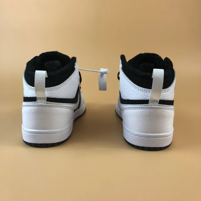 Nike Air Jordan 1 High Black White Orange Basketball Shoes 5