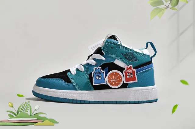 Nike Air Jordan 1 High Teal and White Basketball Shoes 10