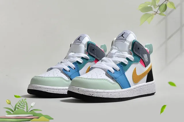 Nike Air Jordan 1 High Teal and White Basketball Shoes 20