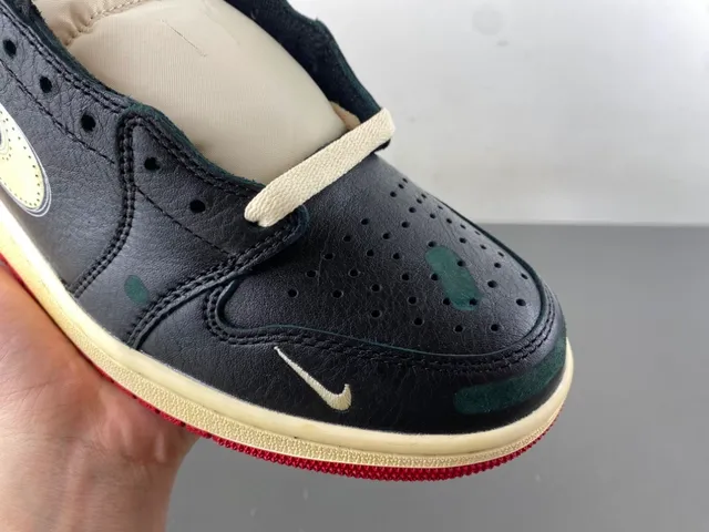 Nike Air Jordan 1 Low Black Cream Red Lifestyle Sneakers 2