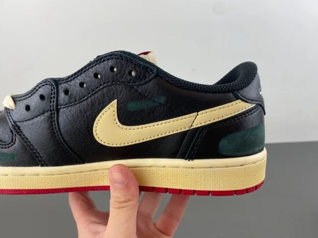 Nike Air Jordan 1 Low Black Cream Red Lifestyle Sneakers 4